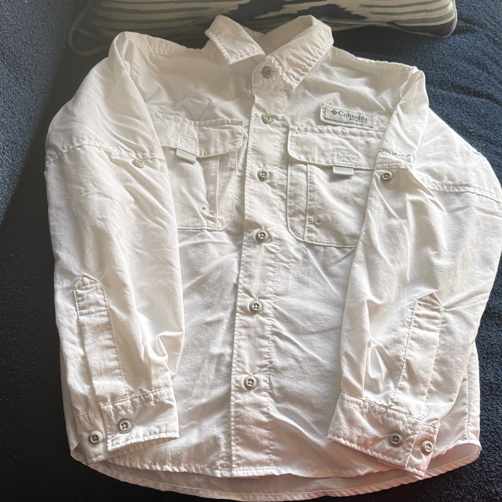 Columbia Classic White Long Sleeve Shirt